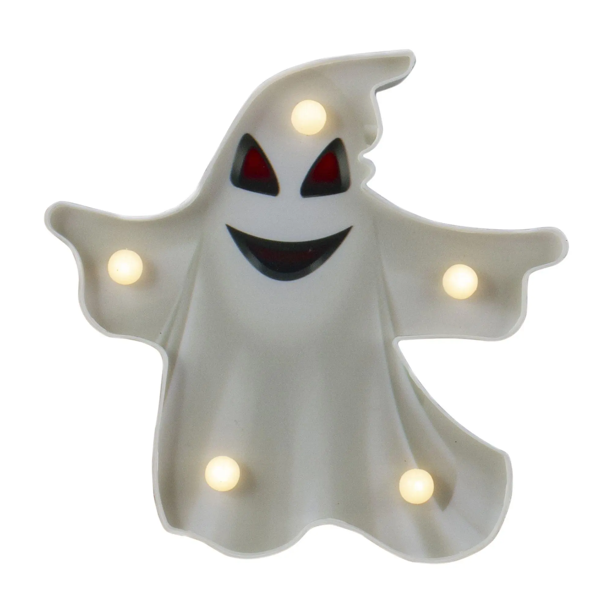 Northlight 7" LED Lit Ghost Halloween Marquee Sign