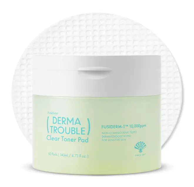Derma Trouble Clear Toner Pads, 60ct, LHA, PHA, Salicylic | Korean Exfoliating Pads, Pore Care, Blackheads, Whiteheads & Bumpy Skin, Glowing Skin K-Beauty