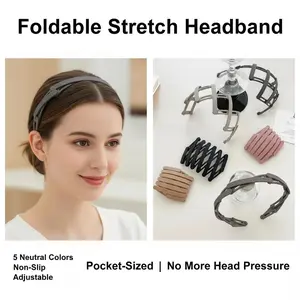 Foldable Travel Headband – Adjustable, Anti-Slip, Matte Finish – Perfect for Commute, Gym & Vacation!