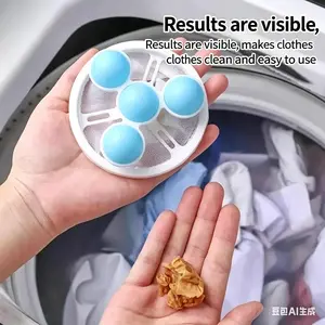 3-Piece Budget Laundry Accessories Pack - Floating Type Washing Machine Filter with Cleaning Balls for Deep Clean Lint Removal