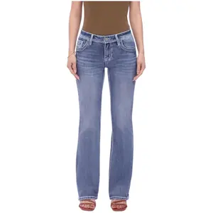 BlueMoment Bucklina 90s Low Rise BBL High Stretch Straight Leg Bootcut Jeans