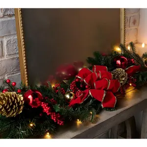Sandra Lee 6' Classic Christmas Garland with LED Lights