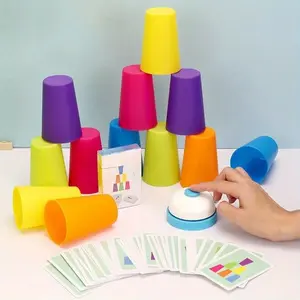 Speed Stacking Cups Game Set - Quick Stacking Puzzle Toy for Kids, Family Board Game for Parent-Child Bonding, Fun Party Game & Educational Gift for Boys & Girls
