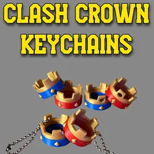 Clash Crown Keychains - Fun & Unique Emote Keychains for Gamers - Perfect for Organizing Keys & Starting Conversations - Easy to Carry & Versatile Use - Charms