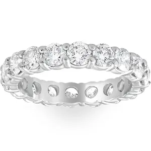 3 1/2ct Diamond Eternity Ring U Prongs 14k White Gold