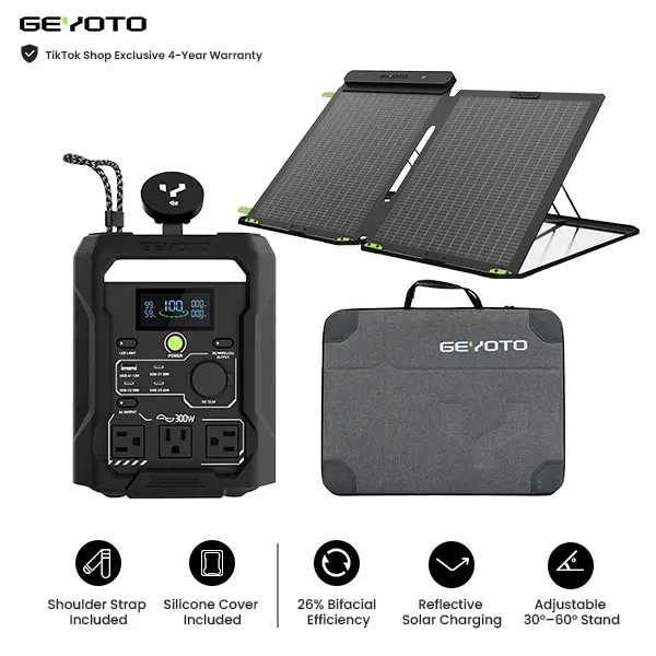 N300 256Wh+S100｜ Solar Generator Kit 100W