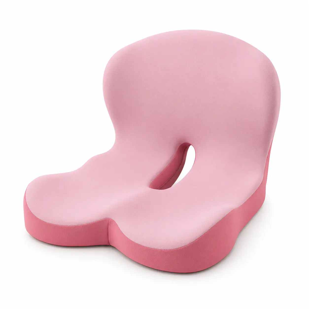Pink Ergonomic Seat Cushion with Back Support for Women, Memory Foam Coccyx & Tailbone Pressure Relief Chair Cushion, Cute Washable Non-Slip Cushion for Office, Car, Home, Dorm, Vanity, Wheelchair & Travel