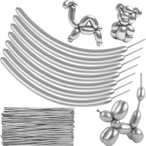 Metallic Balloon Set, 100pcs/set Long Balloon, Twisting Balloon, DIY Balloon for Holiday Party Birthday Wedding Decoration, Latex Balloons