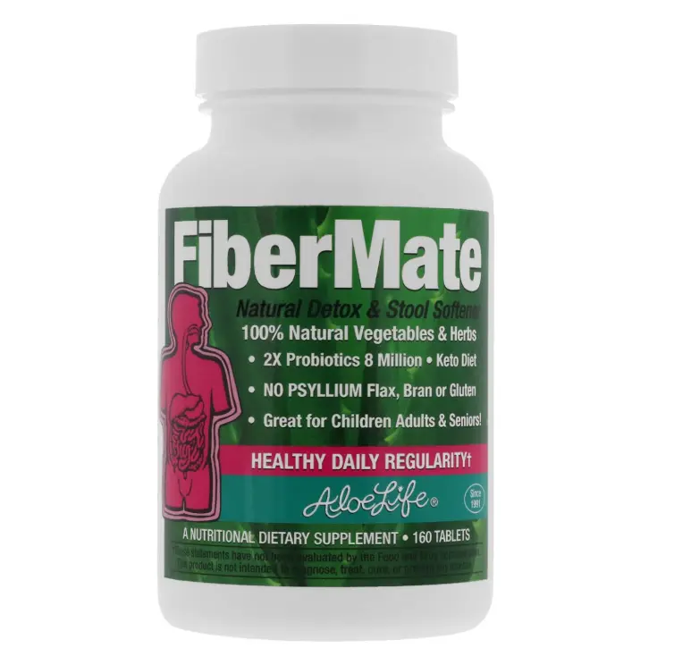 Aloe Life FiberMate Tablets - Gentle Intestinal Irregularity Relief, Vegetable & Herb Stool Softener, Gluten-Free Gut Support Digestion Aid, No Psyllium/Bran/Dairy, 160 Count