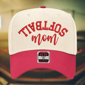 Embroidered Softball Mom Hat: Upside Down Text, SnapBack Cap