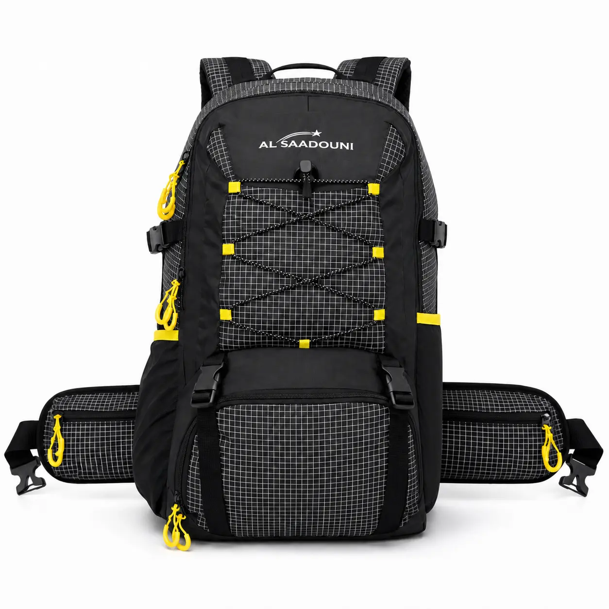 AL SAADOUNI 35L Hiking Backpack, Lightweight Waterproof Backpack with Rain Cover, 420D Ripstop Nylon Travel Daypack for Hiking, Camping & Outdoor Adventures