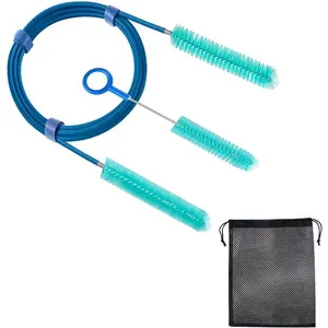CPAP Hose Cleaner Brush - 78.7" Dual-Ended CPAP Hose Brush for 15mm & 22mm Tubing, CPAP Tube Cleaning Brush with Detail Brushes and Mesh Storage Bag