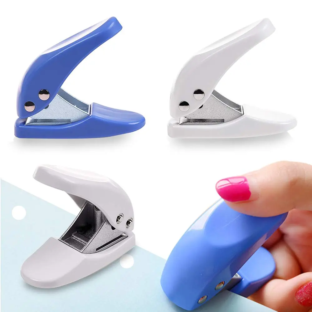 4PCS Compact Lightweight 1-Hole Smooth Hole Puncher, Handheld Portable Home Office Stationery, 10-Sheet Capacity, Random Color, Office Accessories for Crafts, Gift Packaging Compatible