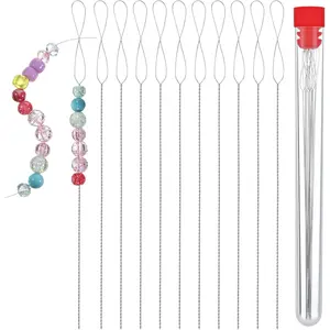 12pcs 5.5inch Twisted Wire Collapsible Eye Twist Seed Bead Needles for Bracelet Necklace Jewelry Making