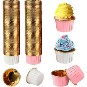 120Pcs Muffin Cases Paper 1.97x 1.18in, Chocolate Moulds, Oil-proof Mini Muffins, Paper Cups, Cupcake Cases for Birthday, Wedding, Party (White/Pink) Small- Home Improvement.