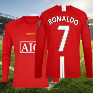07 08 Long Sleeve 7# Ronaldo Home Soccer Jersey Fans Version