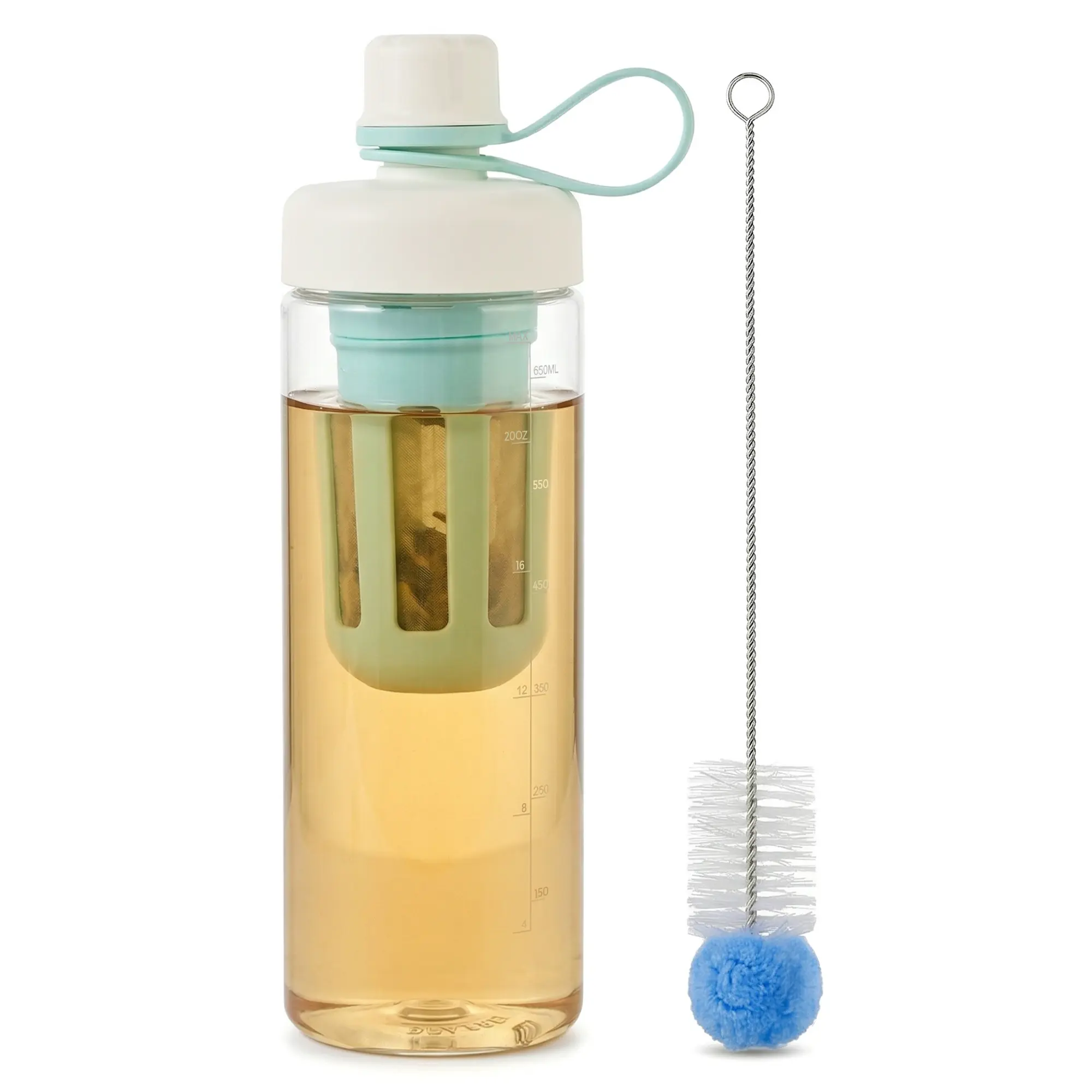 SUSTEAS Gym-to-Office Water Bottle - Never Guess Hydration Again with Auto-Measure Scale & All-Day Tea Infuser