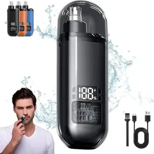 USB Rechargeable Nose & Ear Hair Trimmer – LED Digital Display, Painless Double-Edged Blade, IPX7 Waterproof, USB Charging, Portable Grooming Tool for Men & Women Mother's Day gifts, Father's Day gifts