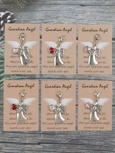 3pcs Cute Zinc Alloy Angel Keychains With Inspirational And Heartwarming Pocket Hug Cards, Perfect Gifts For Family, Friends And Travel Enthusiasts, Can Be Used As Keychain Accessories, Backpack Accessories, Birthday Gifts, Warm Gifts, Bag Charms