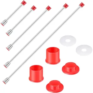 5 pieces airless paint sprayer tip extension pole extension rod for airless painting spray gun with red guard inches