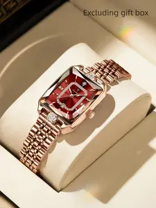 POEDAGAR Top Elegant Women's Watch Waterproof Date Women's Watch Stainless Steel Rectangular Quartz Women's Watch Versatile Fashion Date Party Fashionable Stylish Watch