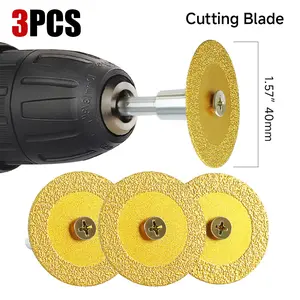 LOZLIN 4PCS/set 2mm Ultra-Thin Diamond Cutting Blade - 6mm Shank Rotary Tool Bits for Glass & Ceramic Tile, Jade/Crystal Precision Cutter