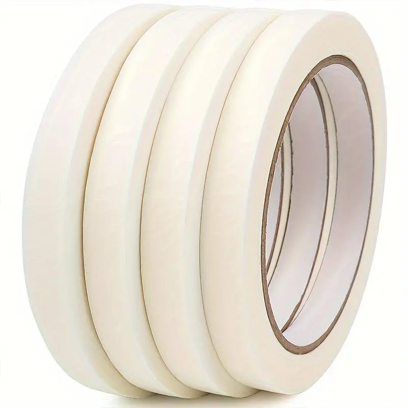 4pcs white artist's decorative paper tape - perfect for watercolor paper, canvas, frames - drawing tape, scrapbook materials, office supplies, Stationery, Scrapbooking Adhesive