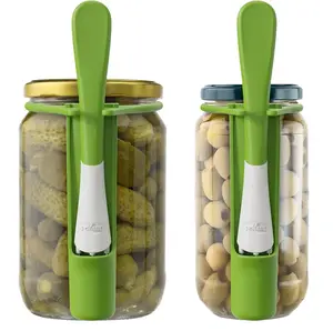 2 Pack Pickle Fork Pickle Grabber Tool-Pickle Picker for the jar, Kitchen Gadgets Pickle Gifts Suitable for Olives Green Silicone Utensils