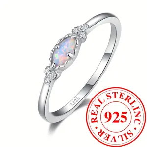 Exquisite Opal Inlay 925 Sterling Silver Ring - Symbol of and Elegance,-Quality, Perfect for Women, Anniversary, Birthday or Any Special Occasion