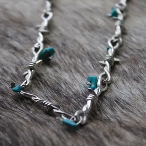 Turquoise Barbwire Necklace