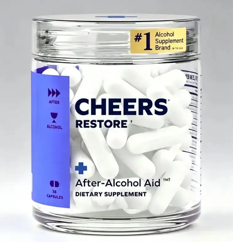 Cheers Restore | DHM & L-Cysteine Supplement | Post-Drinking Relief & Liver Support | 12 Servings, 36 Count