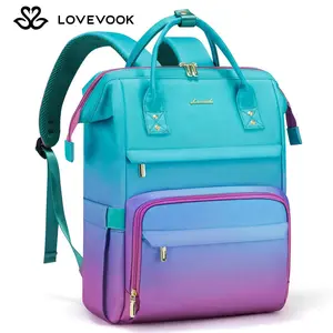 LOVEVOOK Gradient Laptop Backpack - Waterproof Work Computer Bag for College, Nurse, Travel, Work, Carry-On, School Supplies for Teacher, Student, Gift for Valentine's Day Summervibes