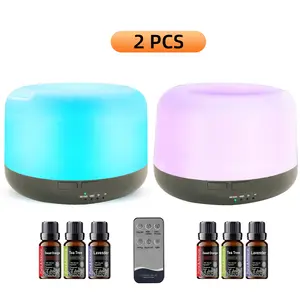 2PCS 500ml Essential Oil Diffuser with Remote, Auto Shut-Off, BPA-Free, Aromatherapy 2PCS 500ml Essential Oil Diffuser with Remote, Auto Shut-Off, BPA-Free, Aromatherapy
