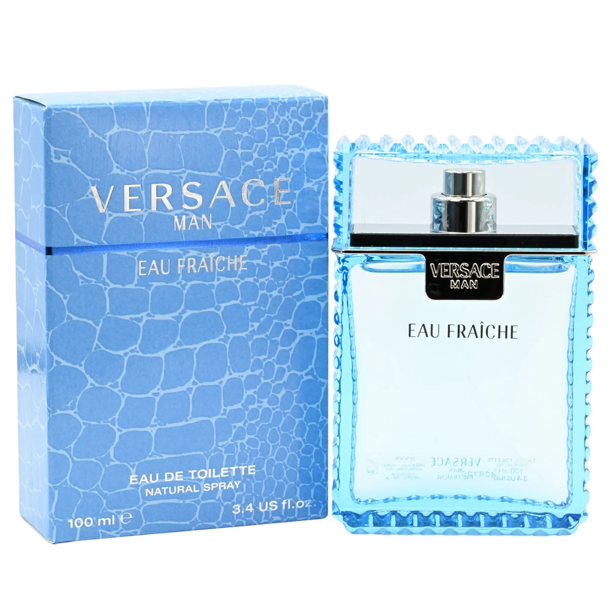VERSACE Eau Fraiche Men's EDT Cologne - 3.3/3.4 oz Packaged Fragrance, New in Box, Mediterranean Light Elegance, Citrusy Clean Scent (Citrus, Mild, Lemon, Non-Toxic Men's Fragrance) for Breezy Confidence, Citrus Men's Fragrance