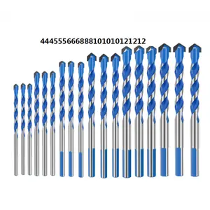 Triangle drill set for ceramic tiles, glass concrete drilling, alloy multifunctional comprehensive, high hardness concrete drill bit for drilling ceramic tiles, cement concrete walls (3/4/5/6/8/10/12)