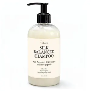 All Natural Silk Balanced Shampoo – Oil-Free Daily Sulfate Free Shampoo with Activated Silk 33B-α Peptide, Aloe Vera & Peppermint – Gentle, Plant-Based Clean Beauty Formula
