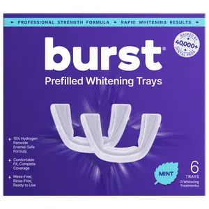 BURST Prefilled Teeth Whitening Trays for Sensitive Teeth, Advanced At-Home Dental White Trays Kit, 6 Trays, 3 Treatments, Visibly Whiter Teeth After One Use