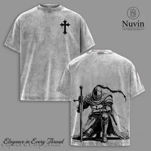 Crusader Knight - Christian Knight T-Shirt, Crusader Armor Graphic Tee, Vintage Cross Shirt, Medieval Warrior Streetwear, Gothic Faith Oversized Tee