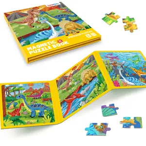 Dinosaur magnetic puzzles for kids ages 3-6, 20-piecetravel toys toddler puzzles ages 2-4,educationallearning magnets, ideal road trip activities toys for 3 4 5 6 7boys and girls