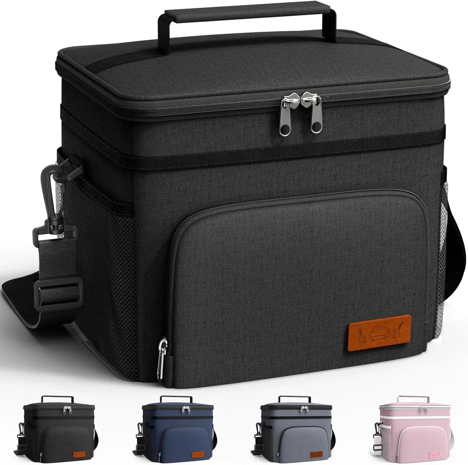 HOTOR Insulated Lunch Box Leak-Proof Cooler Bag Black