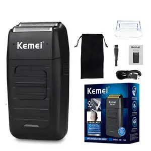 Km-1102 Oil Head Shaving Razor, Reversible Dual Blade Trimmer, Barber Shop Push Razor, Professional Hair Removal Tool, USB Rechargeable Shaver, Head Shavers, Cordless Rechargeable Shaver