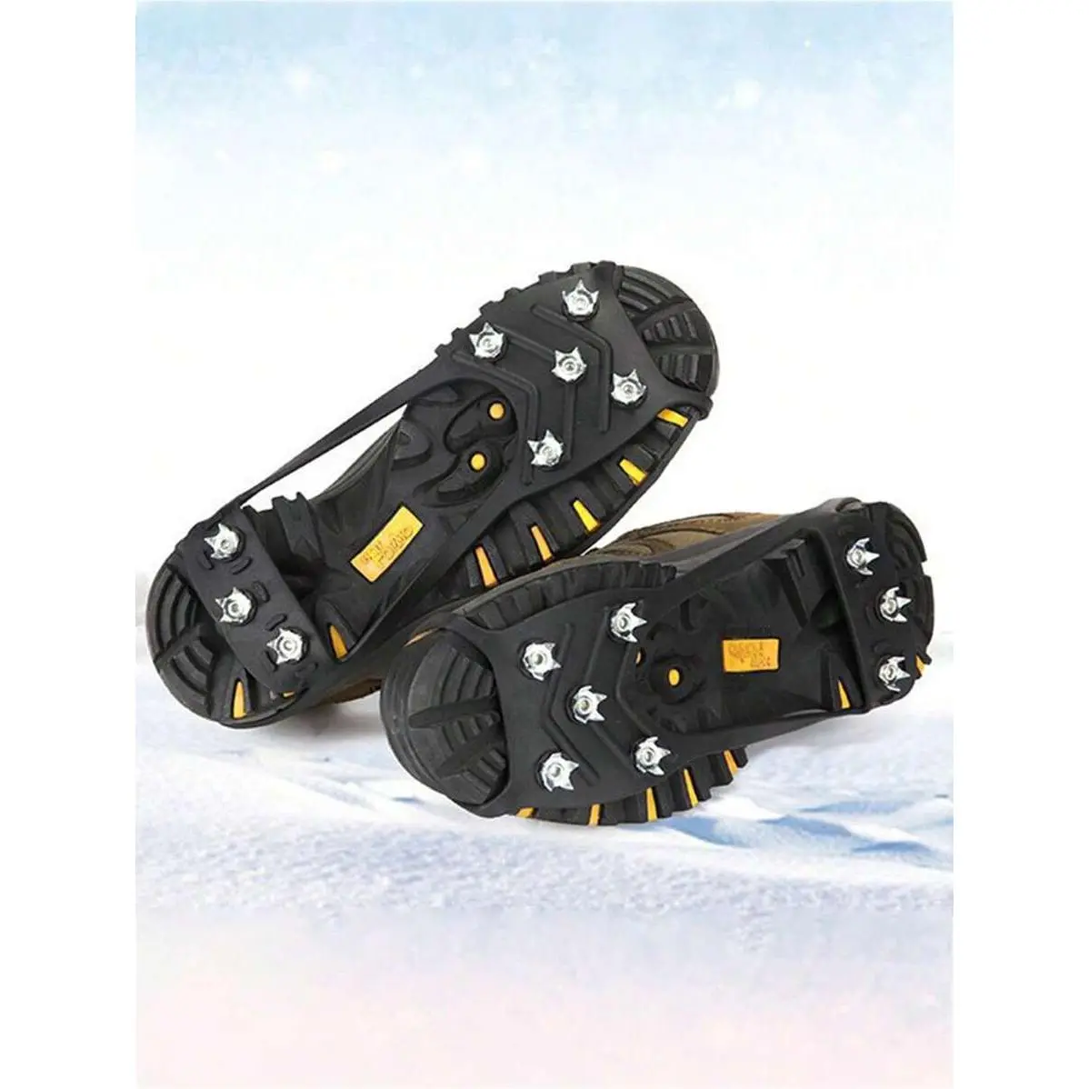 Anti-Slip TPE Material Shoe Spikes, Ice Grip Snow Grippers for Outdoor Ice/Snow Trail Hiking, Camping Traction Cleats Chain, Chain Cleats