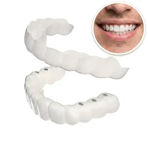 【3PC】Instant Smile Comfort Fit Flex Teeth, Bright White Shade Upper and Lower Matching Set, Covering Missing and Broken Teeth Immediate Wear, New Smile Hack 2026, Natural White & Comfortable Cosmetic Dental Smile Covers, Perfect for Party & Daily.