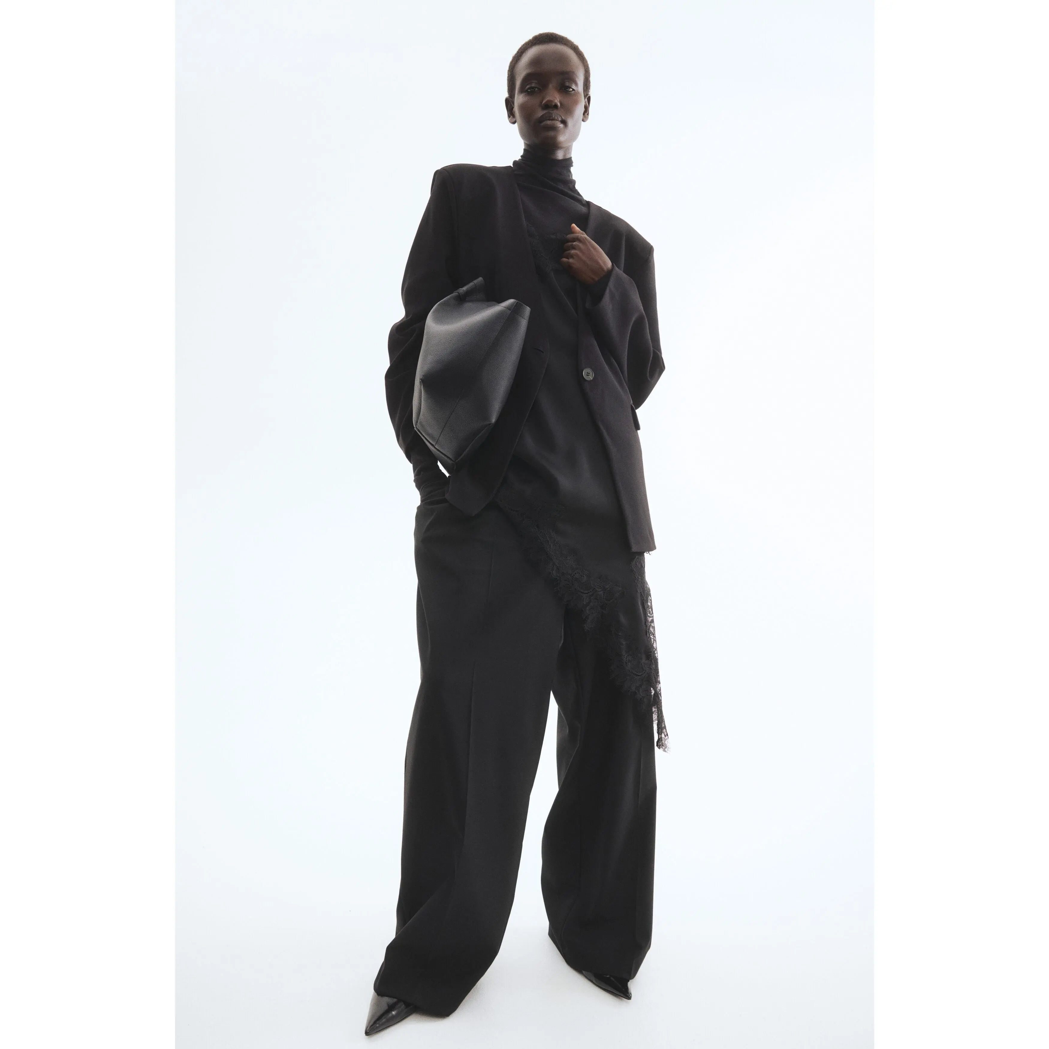 H&M Collarless jersey blazer