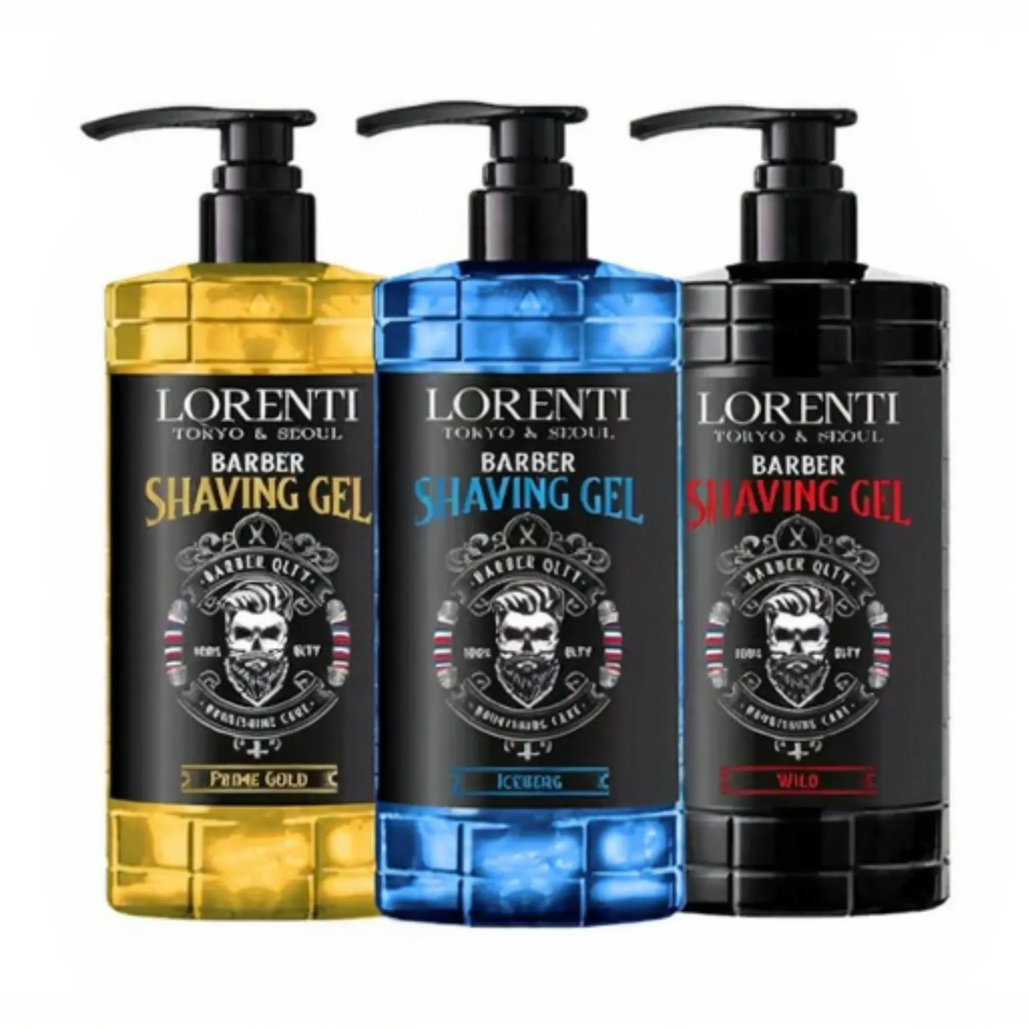 Lorenti Professional Shaving Gel, 1000ml Barber Size for Sensitive Skin, Hydrating & Irritation-Free Scented Formula (Wild, Iceberg), Water, Fragrance, Bottle, Carbomer, Glycerin-Enriched Formula, Large 1000Ml Size, Minimizes Redness, Moisturizing, Prime,