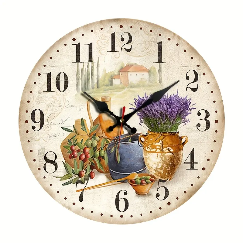 10 inch A Contemporary Stylish Wall Clock with a Purple Lavender Design, Silent And Non-Ticking, Perfect for Home Holiday Decor And Gift Giving