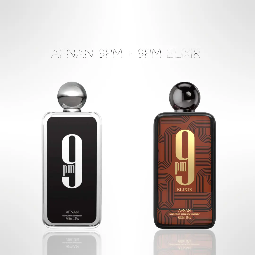 Afnan 9pm & 9pm Elixir Bundle – 100ml x 2 – Signature Masculine Duo for Day & Night Afnan 9pm & 9pm Elixir Bundle – 100ml x 2 – Signature Masculine Duo for Day & Night