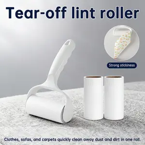 TikTokShopfalldealsforyou Everyday Clean Horizontal Lint Roller Value Pack, Multi-Purpose Pet Hair, Fuzz, Lint Remover for Couch,Clothes,Furniture,Pool Table Felt,Vehicle Upholstery, and More.Lint Roller 1 Refillable Handle with 1 Sticky Rolls (White)