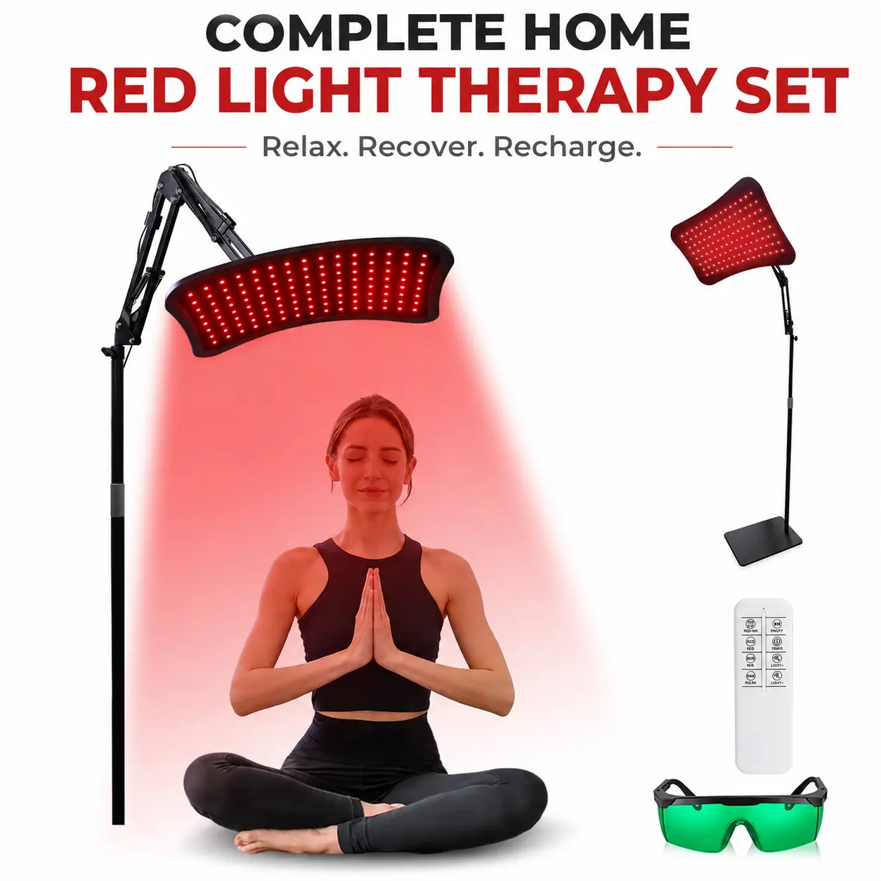 Red Light Therapy Panel for Face & Body, 660nm Red Light and 850nm Near Infrared Therapy Device, Home Wellness Lamp for Muscle Recovery, Skin Care, Relaxation & Self Care, Birthday Gift and Holiday Gift for Men & Women