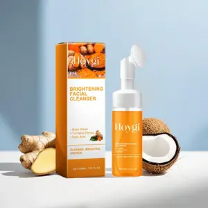Mild Exfoliating Turmeric Foaming Wash, Brightening Facial Cleanser, Oil Controlling Skin Product